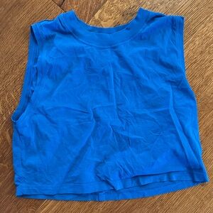 Lululemon Blue Sleeveless women cropped wide tank